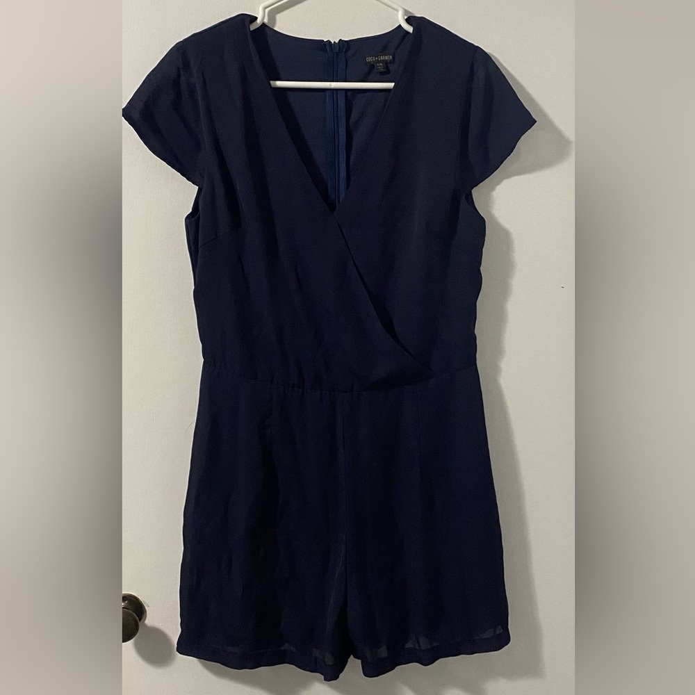 Coco + Carmen Navy Romper